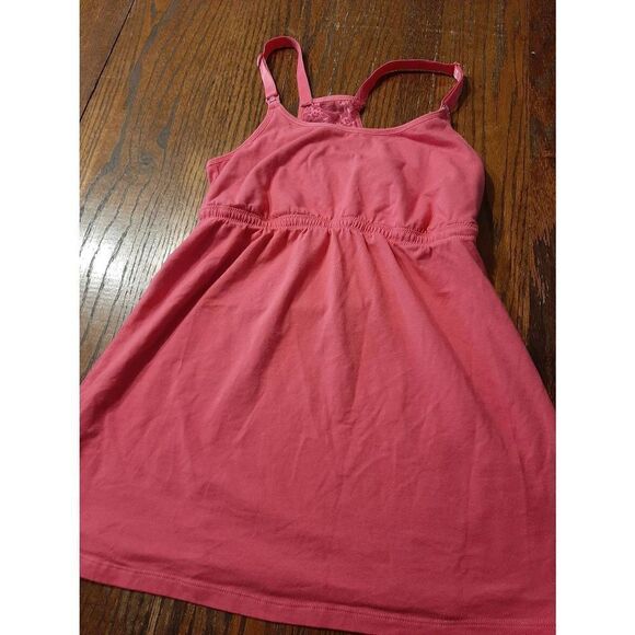 Medium Leading Lady Azalea Nursing Tank Top Pink Lace Racerback Built in Bra - Picture 2 of 5